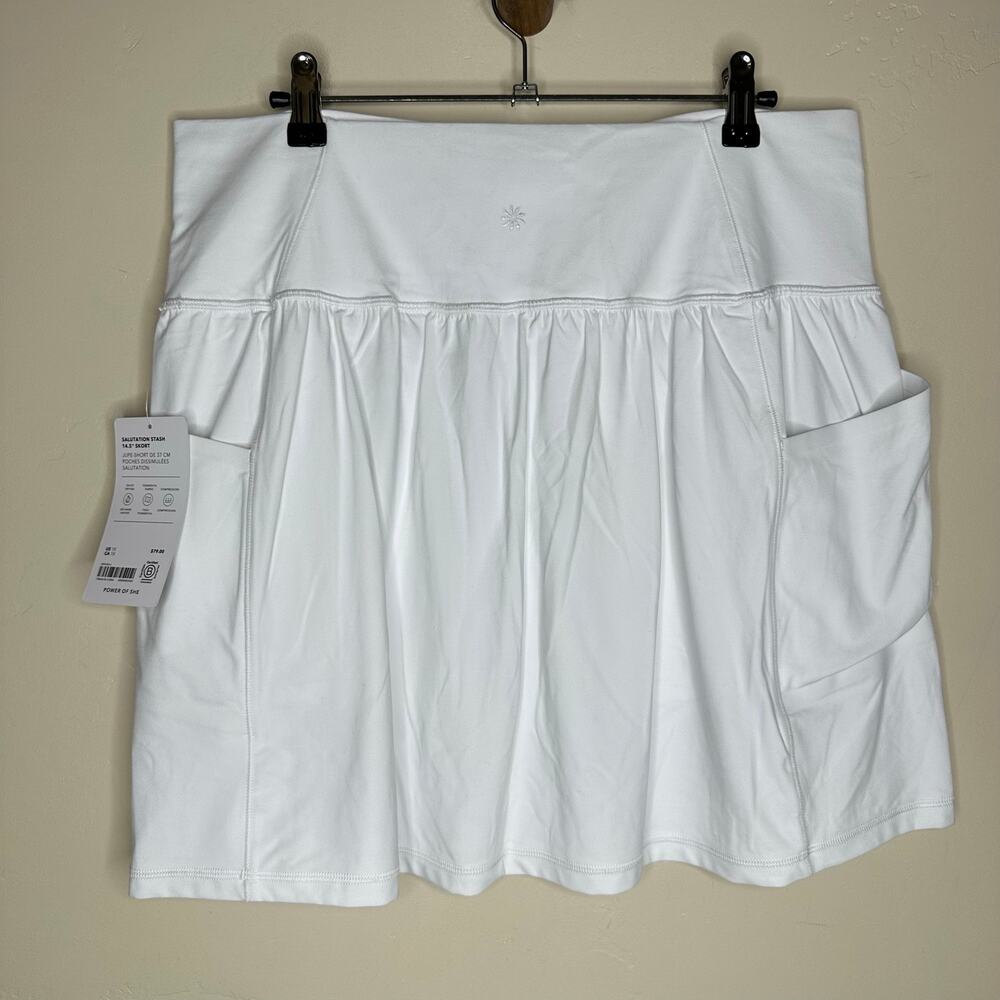 Athleta Salutation Stash 14.5" Skort White Powervita Active Size 1X NWT $79 - Picture 3 of 7